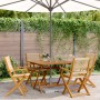 Set de comedor jardín 5 pzas polipropileno madera maciza beige de , Conjuntos de jardín - Ref: Foro24-3281831, Precio: 502,02...