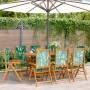 Sillas de jardín reclinables 8 uds madera maciza y tela verde de , Sillas de jardín - Ref: Foro24-3214552, Precio: 586,33 €, ...