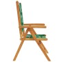 Sillas de jardín reclinables 8 uds madera maciza y tela verde de , Sillas de jardín - Ref: Foro24-3214552, Precio: 586,33 €, ...