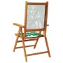 Sillas de jardín reclinables 8 uds madera maciza y tela verde de , Sillas de jardín - Ref: Foro24-3214552, Precio: 586,33 €, ...