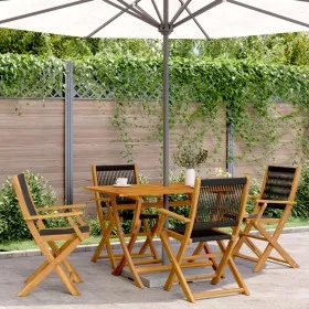 Sillas de jardín reclinables 4 uds madera maciza acacia negro de , Sillas de jardín - Ref: Foro24-3214565, Precio: 291,17 €, ...