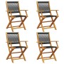 Sillas de jardín reclinables 4 uds madera maciza acacia negro de , Sillas de jardín - Ref: Foro24-3214565, Precio: 272,50 €, ...
