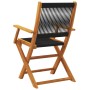 Sillas de jardín reclinables 4 uds madera maciza acacia negro de , Sillas de jardín - Ref: Foro24-3214565, Precio: 272,50 €, ...