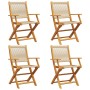 Sillas de jardín plegables 4 uds madera maciza acacia beige de , Sillas de jardín - Ref: Foro24-3214571, Precio: 363,73 €, De...