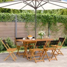 Sillas de jardín reclinables 6 uds madera maciza acacia negro de , Sillas de jardín - Ref: Foro24-3214602, Precio: 264,87 €, ...