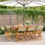 Sillas de jardín plegables 8 uds madera maciza y ratán PE beige de , Sillas de jardín - Ref: Foro24-3214600, Precio: 323,49 €...