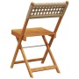 Sillas de jardín plegables 8 uds madera maciza y ratán PE beige de , Sillas de jardín - Ref: Foro24-3214600, Precio: 323,49 €...