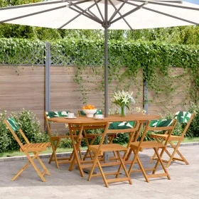 Sillas de jardín reclinables 6 uds madera maciza y tela verde de , Sillas de jardín - Ref: Foro24-3214623, Precio: 249,08 €, ...