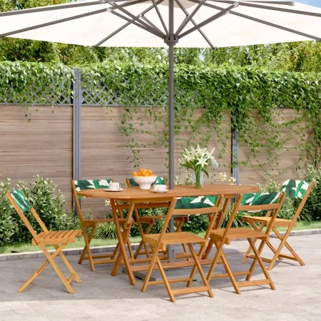 Sillas de jardín reclinables 6 uds madera maciza y tela verde de , Sillas de jardín - Ref: Foro24-3214623, Precio: 249,08 €, ...