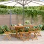 Sillas de jardín reclinables 6 uds madera maciza y tela verde de , Sillas de jardín - Ref: Foro24-3214623, Precio: 249,08 €, ...