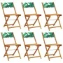 Sillas de jardín reclinables 6 uds madera maciza y tela verde de , Sillas de jardín - Ref: Foro24-3214623, Precio: 249,08 €, ...