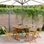 Set de comedor de jardín 5 pzas ratán PE madera maciza beige de , Conjuntos de jardín - Ref: Foro24-3281780, Precio: 300,90 €...