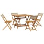 Set de comedor de jardín 5 pzas ratán PE madera maciza beige de , Conjuntos de jardín - Ref: Foro24-3281780, Precio: 300,90 €...