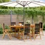Set de comedor jardín 7 pzas polipropileno madera maciza negro de , Conjuntos de jardín - Ref: Foro24-3281721, Precio: 789,82...