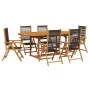 Set de comedor jardín 7 pzas polipropileno madera maciza negro de , Conjuntos de jardín - Ref: Foro24-3281721, Precio: 789,82...