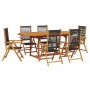 Set de comedor jardín 7 pzas polipropileno madera maciza negro de , Conjuntos de jardín - Ref: Foro24-3281721, Precio: 742,73...