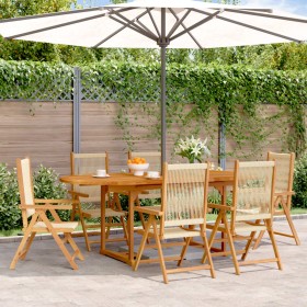 Set de comedor jardín 7 pzas polipropileno madera maciza beige de , Conjuntos de jardín - Ref: Foro24-3281723, Precio: 783,32...
