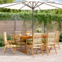 Set de comedor jardín 7 pzas polipropileno madera maciza beige de , Conjuntos de jardín - Ref: Foro24-3281723, Precio: 783,32...