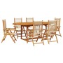 Set de comedor jardín 7 pzas polipropileno madera maciza beige de , Conjuntos de jardín - Ref: Foro24-3281723, Precio: 783,32...