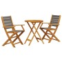 Juego de bistro de 3 piezas polipropileno y madera maciza gris de , Conjuntos de jardín - Ref: Foro24-3281794, Precio: 185,00...