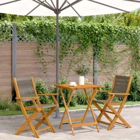 Juego de bistro de 3 piezas polipropileno y madera maciza gris de , Conjuntos de jardín - Ref: Foro24-3281806, Precio: 206,04...