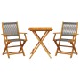 Juego de bistro de 3 piezas polipropileno y madera maciza gris de , Conjuntos de jardín - Ref: Foro24-3281806, Precio: 196,38...