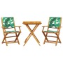 Juego de bistro de 3 piezas tela madera maciza estampado hojas de , Conjuntos de jardín - Ref: Foro24-3281812, Precio: 185,94...