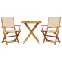 Juego de bistro de 3 piezas tela y madera maciza bej de , Conjuntos de jardín - Ref: Foro24-3281859, Precio: 194,76 €, Descue...