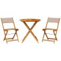 Juego de bistro de 3 piezas tela y madera maciza taupe de , Conjuntos de jardín - Ref: Foro24-3281846, Precio: 144,62 €, Desc...