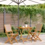 Juego de bistro de 3 piezas tela y madera maciza taupe de , Conjuntos de jardín - Ref: Foro24-3281810, Precio: 195,04 €, Desc...
