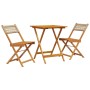 Juego de bistro de 3 piezas ratán PE y madera maciza beige de , Conjuntos de jardín - Ref: Foro24-3281756, Precio: 148,21 €, ...