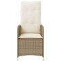 Silla de jardín reclinable con cojines ratán sintético beige de , Sillas de jardín - Ref: Foro24-365683, Precio: 117,77 €, De...