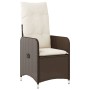 Sillón reclinable de jardín con cojines ratán sintético marrón de , Sillas de jardín - Ref: Foro24-365681, Precio: 117,77 €, ...