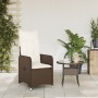 Sillón reclinable de jardín con cojines ratán sintético marrón de , Sillas de jardín - Ref: Foro24-365681, Precio: 117,77 €, ...
