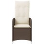 Sillón reclinable de jardín con cojines ratán sintético marrón de , Sillas de jardín - Ref: Foro24-365681, Precio: 117,77 €, ...
