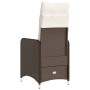 Sillón reclinable de jardín con cojines ratán sintético marrón de , Sillas de jardín - Ref: Foro24-365681, Precio: 117,77 €, ...