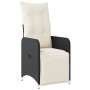 Sillón reclinable de jardín con cojines ratán sintético negro de , Sillas de jardín - Ref: Foro24-365695, Precio: 122,84 €, D...