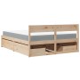 Cama con cajones y colchón madera maciza de pino 160x200 cm de , Camas y somieres - Ref: Foro24-3281892, Precio: 526,92 €, De...