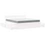 Cama con cajones y colchón madera maciza pino blanca 180x200 cm de , Camas y somieres - Ref: Foro24-3281890, Precio: 577,48 €...