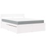 Cama con cajones y colchón madera maciza pino blanca 140x200 cm de , Camas y somieres - Ref: Foro24-3281899, Precio: 525,35 €...