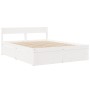 Cama con cajones y colchón madera maciza pino blanca 140x200 cm de , Camas y somieres - Ref: Foro24-3281899, Precio: 525,35 €...