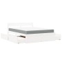 Cama con cajones y colchón madera maciza pino blanca 140x200 cm de , Camas y somieres - Ref: Foro24-3281899, Precio: 525,35 €...