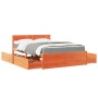 Cama con cajones y colchón madera maciza pino marrón 120x200 cm de , Camas y somieres - Ref: Foro24-3281903, Precio: 463,74 €...