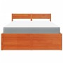 Cama con cajones y colchón madera maciza pino marrón 120x200 cm de , Camas y somieres - Ref: Foro24-3281903, Precio: 463,74 €...