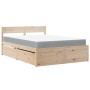 Cama con cajones y colchón madera maciza de pino 120x200 cm de , Camas y somieres - Ref: Foro24-3281901, Precio: 448,14 €, De...