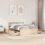 Cama con cajones y colchón madera maciza de pino 120x200 cm de , Camas y somieres - Ref: Foro24-3281901, Precio: 448,14 €, De...