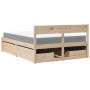 Cama con cajones y colchón madera maciza de pino 120x200 cm de , Camas y somieres - Ref: Foro24-3281901, Precio: 448,14 €, De...