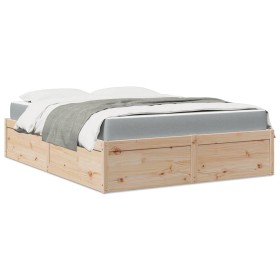 Cama con colchón madera maciza de pino 140x200 cm de , Camas y somieres - Ref: Foro24-3281934, Precio: 380,48 €, Descuento: %