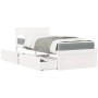Cama con cajones y colchón madera maciza pino blanco 90x190 cm de , Camas y somieres - Ref: Foro24-3281920, Precio: 286,89 €,...