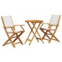 Juego de bistro de 3 piezas tela y madera maciza blanco crema de , Conjuntos de jardín - Ref: Foro24-3281796, Precio: 158,98 ...